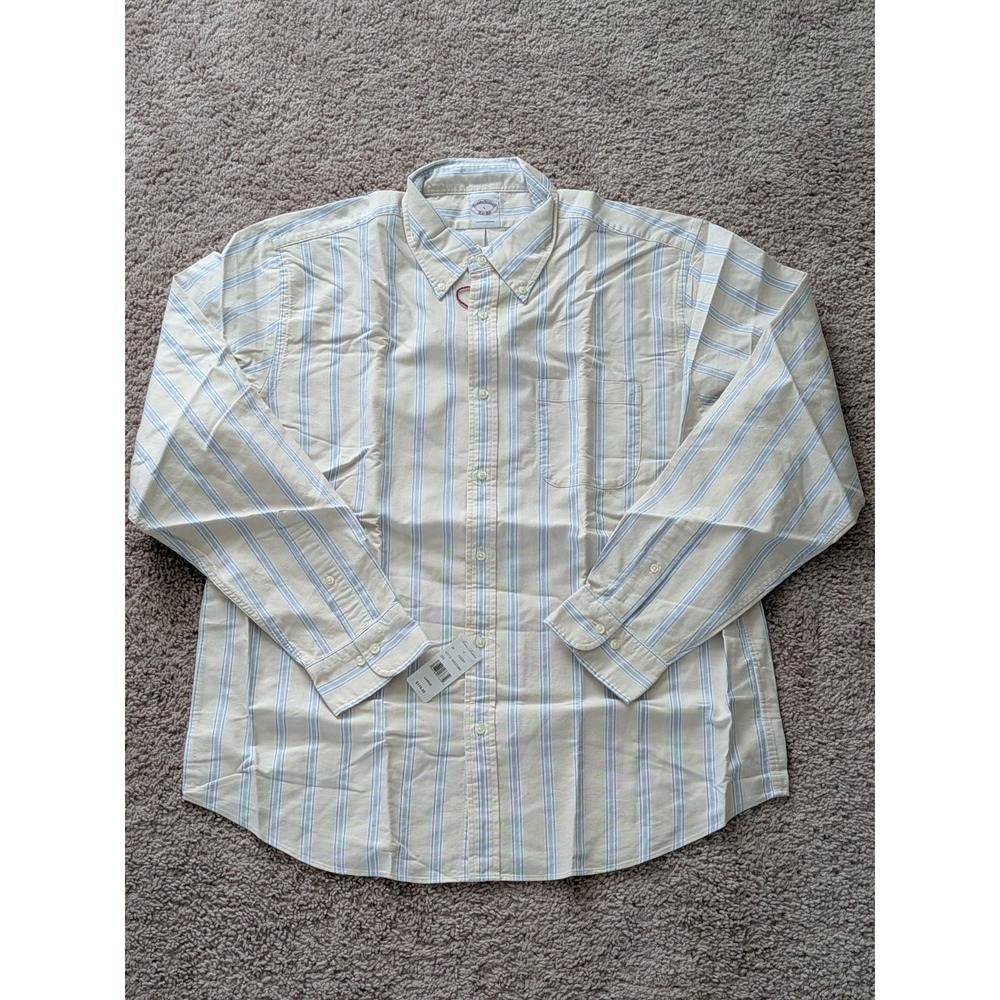 Brooks Brothers The Friday Oxford Shirt Mens Large Multi Color Pastel Stripe NWT